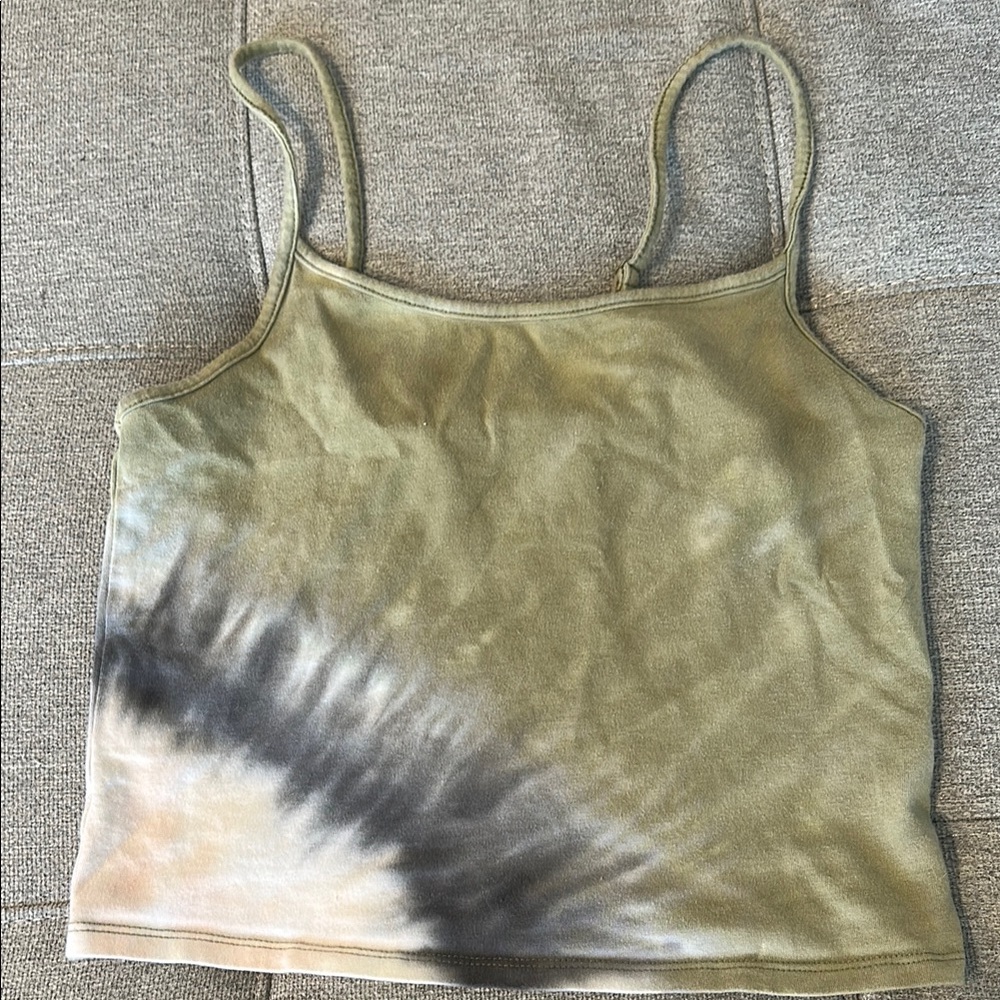 American Eagle Outfitters Green Sleeveless Crop Camisole